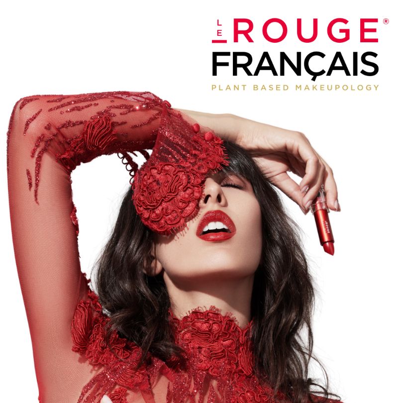 Photo of Le Rouge Français, the makeup partner of the Omnisens pop-up store in Paris